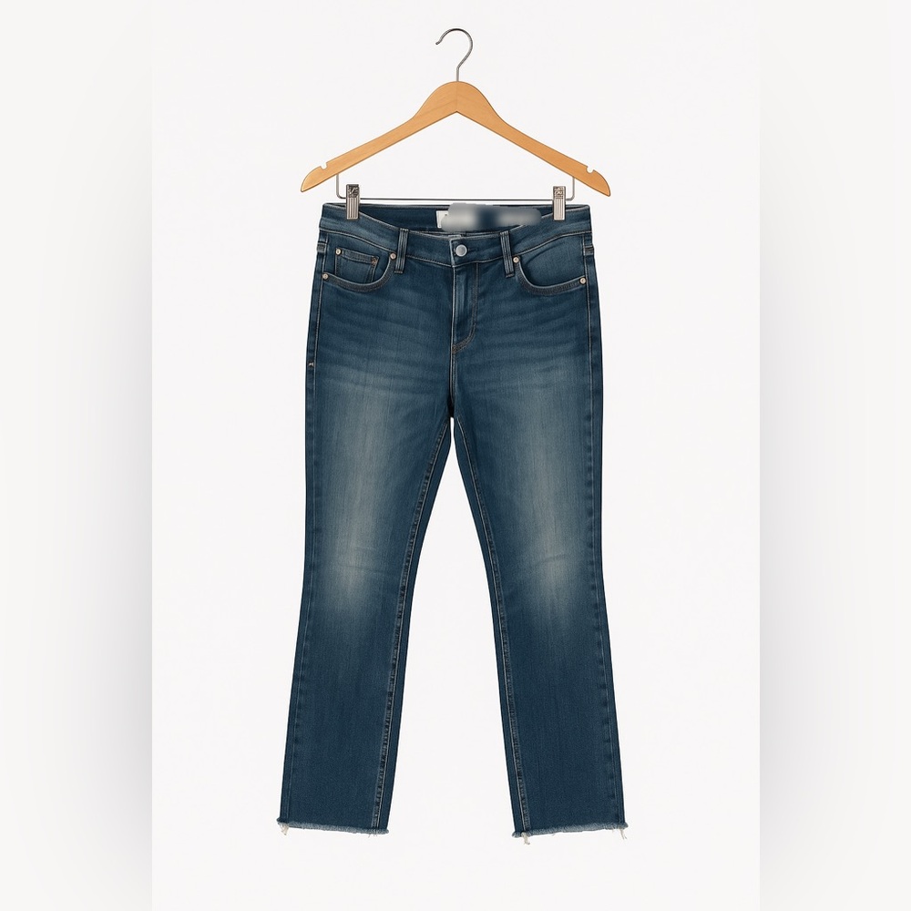 Pilcro and the Letterpress Parallel Jeans Size 30 Raw Hem Two-Tone Denim